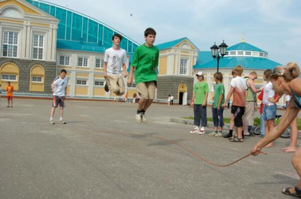 P.E. lesson, doing sports
