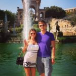 At the fountain