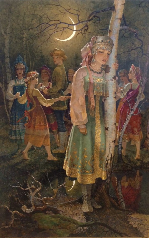 Khorovod dance in 'Snegurochka' (Snowmaiden) Painting by Arseny Kolotovsky Khorovod dance in 'Snegurochka' (Snowmaiden) Painting by Arseny Kolotovsky