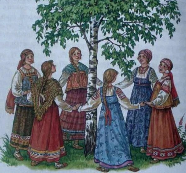 Russian round dance khorovod in painting Russian round dance khorovod in painting